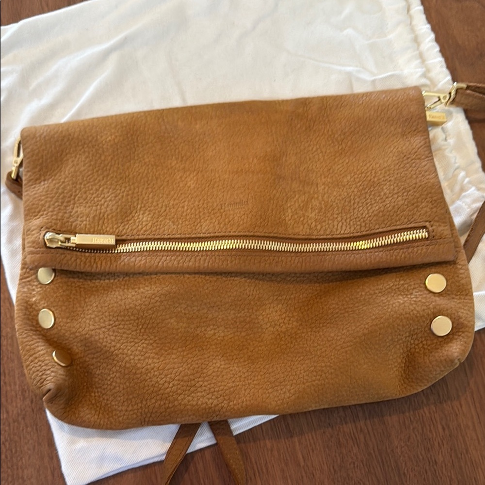 Hammitt Los Angeles tan Leather Crossbody Bag with Gold Accents